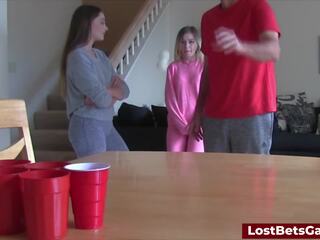 A desirable Game of Strip Pong Turns Hardcore Fast: Blowjob dirty video feat. Aften Opal by Lost Bets Games