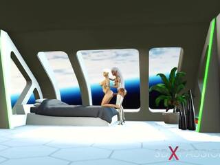 3d sci-fi android dickgirl fucks fascinating lover in space. | xhamster