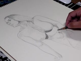 Korak momâs goli telo risanje - pencil umetnost: brezplačno odrasli video 08 | sex