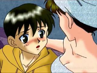 Paauglys anime mažutė gauna burna pakliuvom į stambus planas