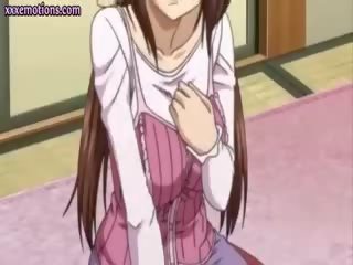 Pusaudze anime jauns sieviete izpaužas krūšgali laizīja